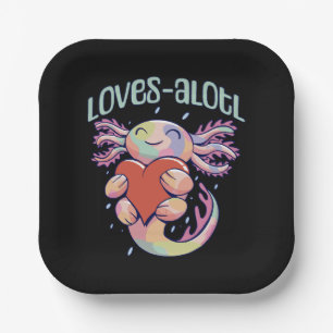 Romantic Loves - happy axolotl Paper Plates