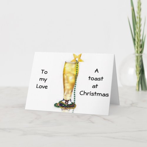 ROMANTICLOVING CHRISTMAS TOAST TO MY LOVE HOLIDAY CARD