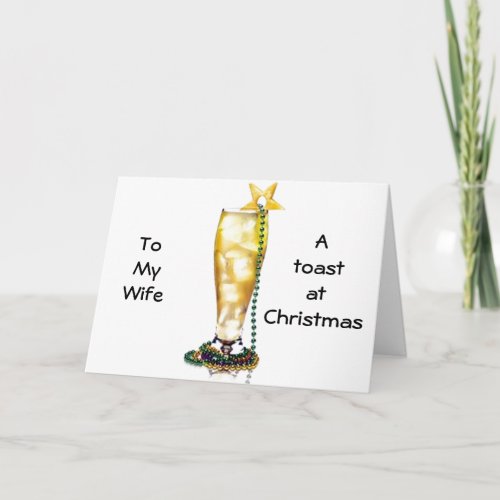 ROMANTICLOVING CHRISTMAS TOAST TO MY LOVE HOLIDAY CARD