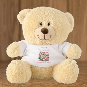 Romantic Loving you name cute owls pink Teddy Bear