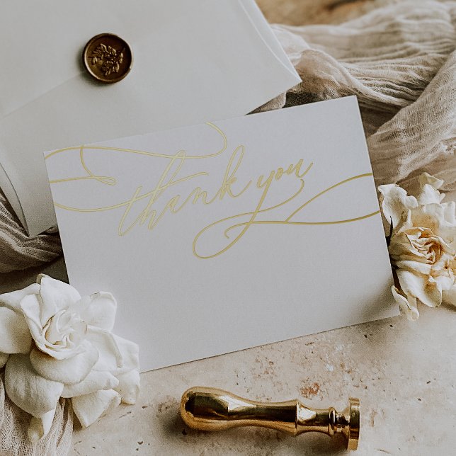 Romantic Luxury Gold Foil Wedding Thank You Card (Romantic Luxury Gold Foil Wedding Thank You Card)