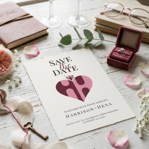 Romantic Luxury HH Monogram Wedding Save The Date