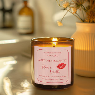 Romantic Luxury Love Design - Velvet Kiss Candle Square Sticker
