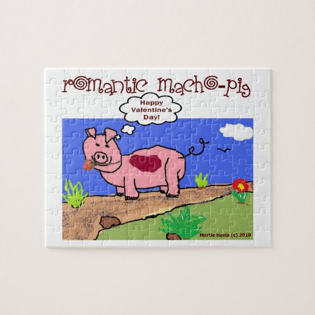 "Romantic Macho Pig" Puzzle by Blue Beach Song (Horizontal)