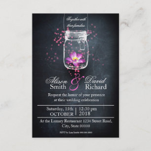 Romantic Magic Jar with loto flower Invitation