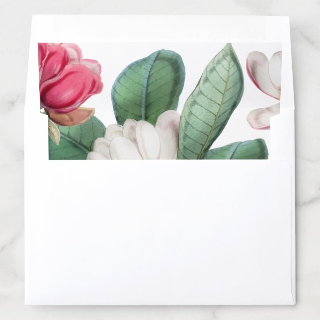Romantic Magnolia Boho Garden Floral Envelope Liner (In Envelope)