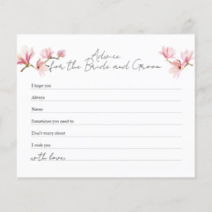 Romantic Magnolia Bridal Shower Advice Card Flyer
