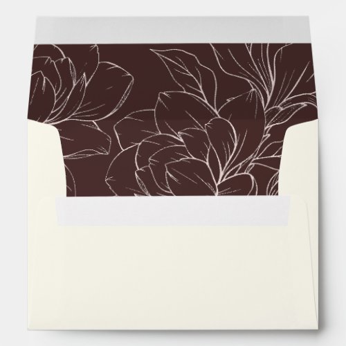 Romantic Magnolia Flowers Wedding Envelope