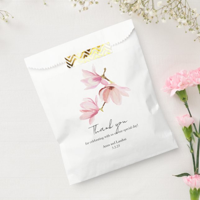 Romantic Magnolia Watercolor Bridal Shower Favor Bag (Sealed)