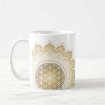 Romantic mandala Flower of life gold sun