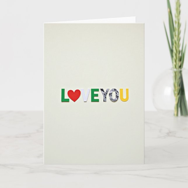 Romantic Marbled I Love You Card (Front)