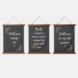 Romantic Marriage Proposal Art Posters Hanging Tapestry