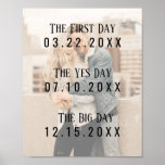 Romantic Married Couple Dates Picture Typography Poster<br><div class="desc">This romantic, sweet, and unique poster sign is the perfect gift for yourselves or a couple that is close to you. It features a personalizable photograph picture of the couple with simple and modern typography that displays the important dates in their relationship. "The First Day, " (the day they met),...</div>