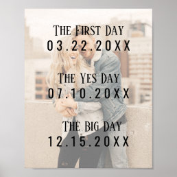 Romantic Married Couple Dates Picture Typography Poster
