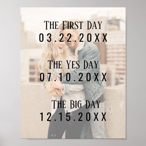 Romantic Married Couple Dates Picture Typography Poster