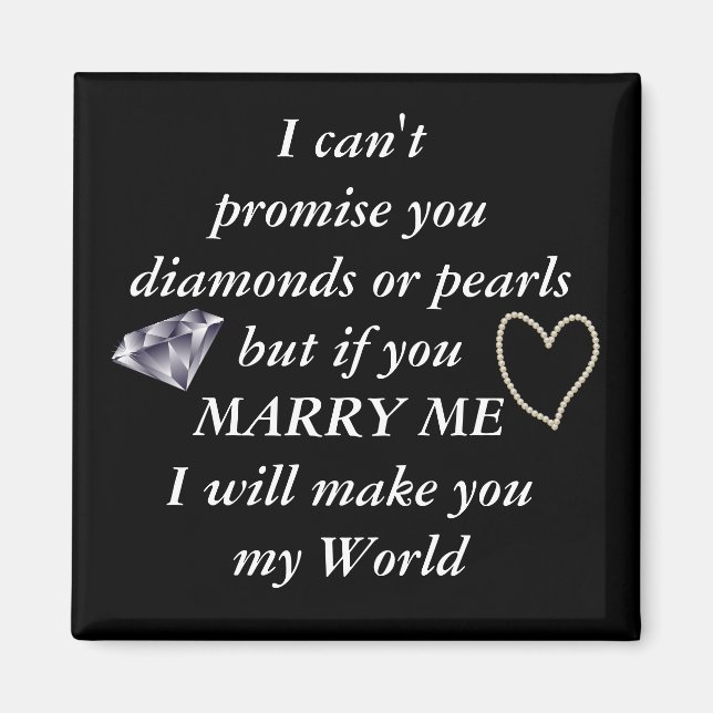 Romantic Marry Me Poem Magnet (Front)