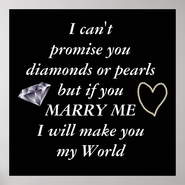 Romantic Marry Me Poem Poster Zazzle Com