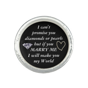 Romantic Marry Me Poem Ring