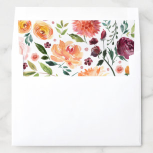 Romantic Marsala Floral Envelope Liner