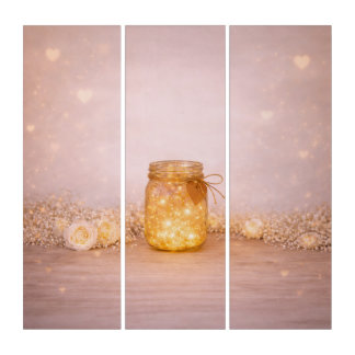 Romantic Mason Jar Fairy Light Wall Art