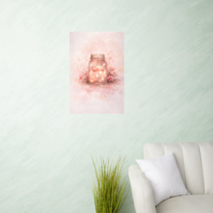 Romantic Mason Jar Hearts Wall Decal