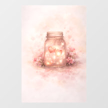 Romantic Mason Jar Hearts Wall Decal