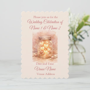 Romantic Mason Jar Wedding Invitation