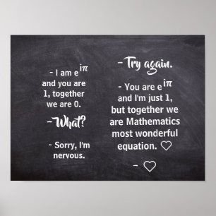 Romantic Math Dialogue - Euler's Identity Poster