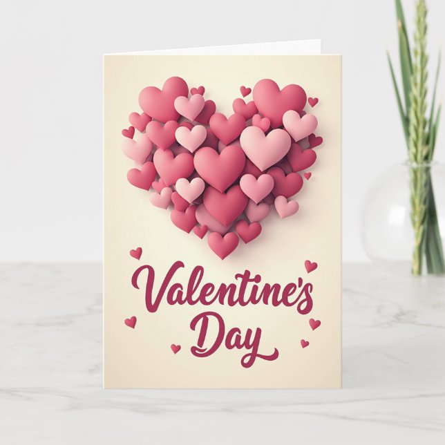 Romantic Matte Hearts Love Card (Front)
