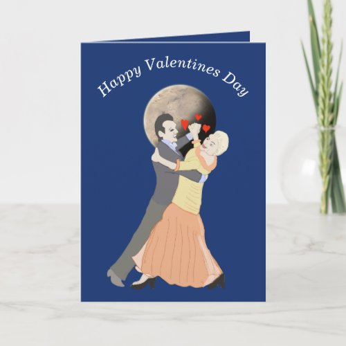 Romantic Mature Couple Ballroom Dancing Holiday Card