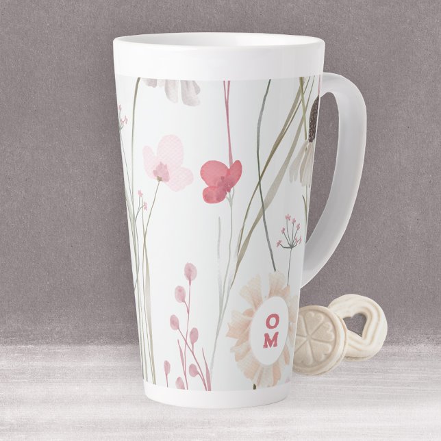 Romantic Mauve Sage Latte Latte Mug (Romantic Mauve Sage Latte Latte Mug ©Susanne Sachers - Sunny Mind Design 🌞)