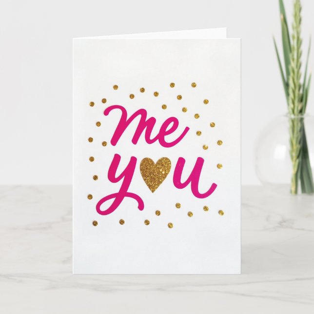Romantic Me Love You Polka Dot Card (Front)
