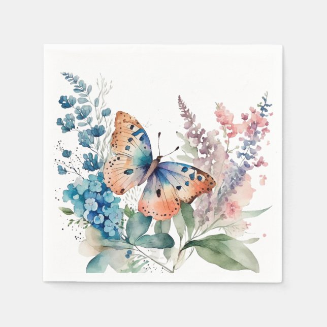 Romantic meadow butterfly  napkins (Front)