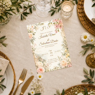 Romantic Mediterranean Wedding Invitation