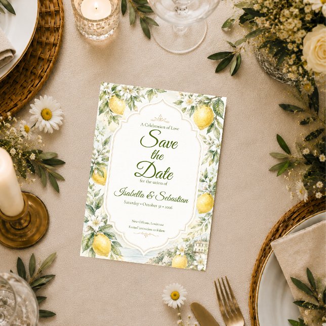 Romantic Mediterranean Wedding Save The Date (Creator Uploaded)