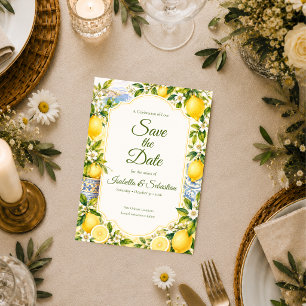 Romantic Mediterranean Wedding Save The Date