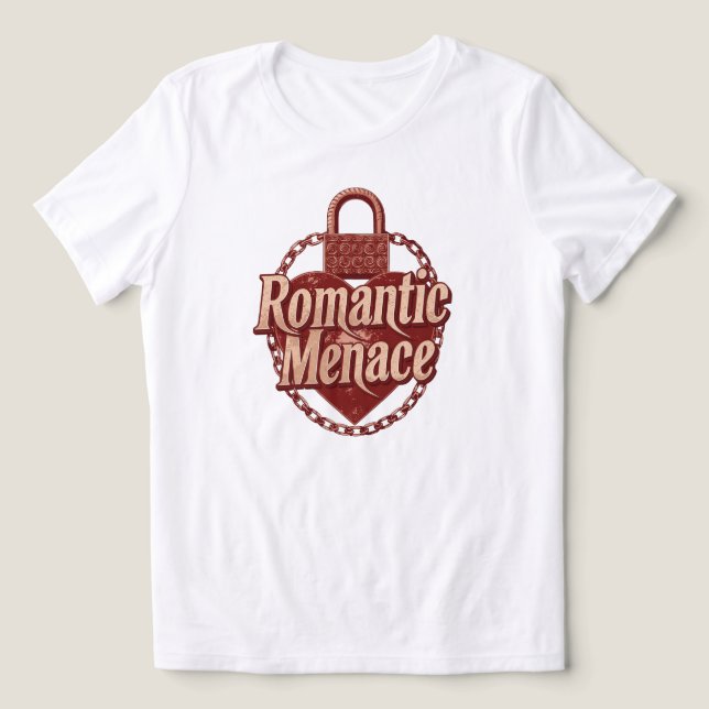 "Romantic Menace" with Edgy Heart Lock Tri-Blend Shirt (Design Front)