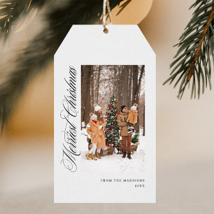 Romantic Merriest Christmas Photo Holiday Gift Tags