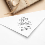 Romantic Merry Christmas Script Return Address  Rubber Stamp<br><div class="desc">Create your own return address rubber stamp. For more advanced customization of this design,  please click the "customize further" link.</div>