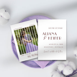 Romantic Minimalist Elegent Purple Photo Wedding Save The Date