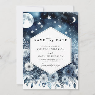 Romantic Minimalist Moonlit Wedding Save The Date