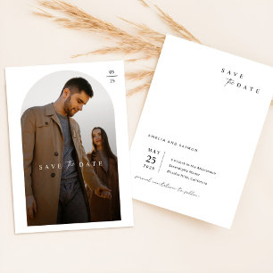 Romantic Minimalist Photo Wedding Save The Date Invitation