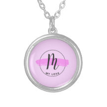 Romantic Minimalist Pink Brushstroke Keychain
