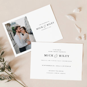 Romantic Minimalist Script Photo Wedding Invitation
