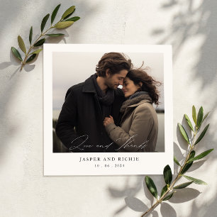 Romantic Minimalist Square Photo Wedding Save The Date