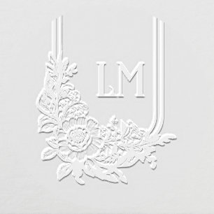 Romantic Minimalist Wedding Embosser Design