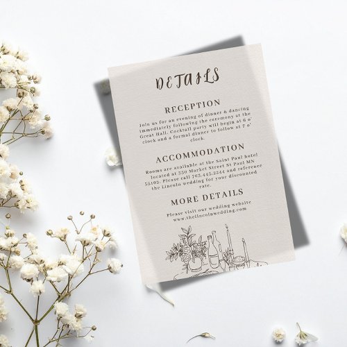 Romantic Minimalist Wedding Enclosure Card