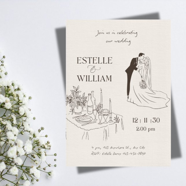 Romantic Minimalist Wedding Invitation  (Creator Uploaded)
