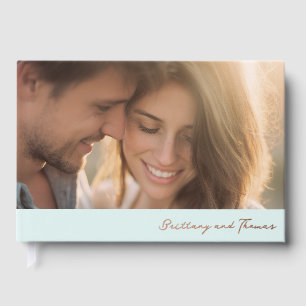 Romantic Mint Green Photo Foil Guest Book