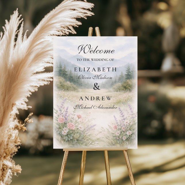 Romantic Misty Mountain Forest Wedding Foam Board (Creator Uploaded)